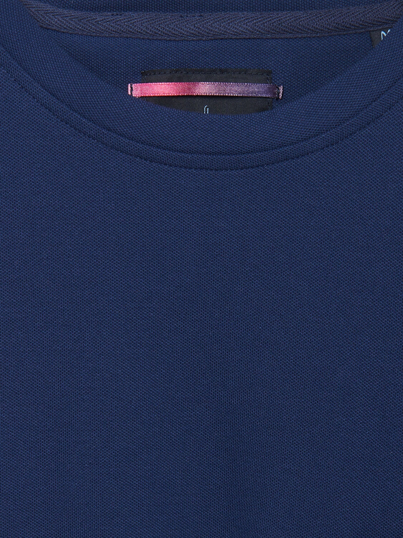 Richard James Crew Pique T-Shirt - Navy | Malford of London Savile Row and Luxury Formal Wear Sale Outlet