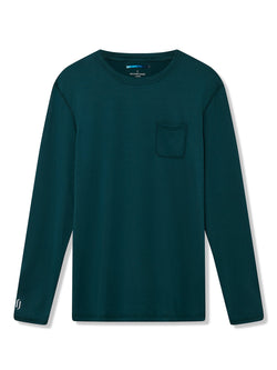 Richard James Long Sleeve Active TEE Arctic Blue/Aqua | Malford of London Savile Row and Luxury Formal Wear Sale Outlet