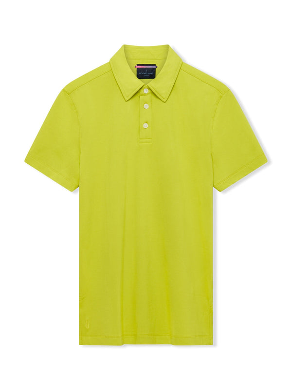 Richard James S/S 3 Button Polo - Bright Lime | Malford of London Savile Row and Luxury Formal Wear Sale Outlet