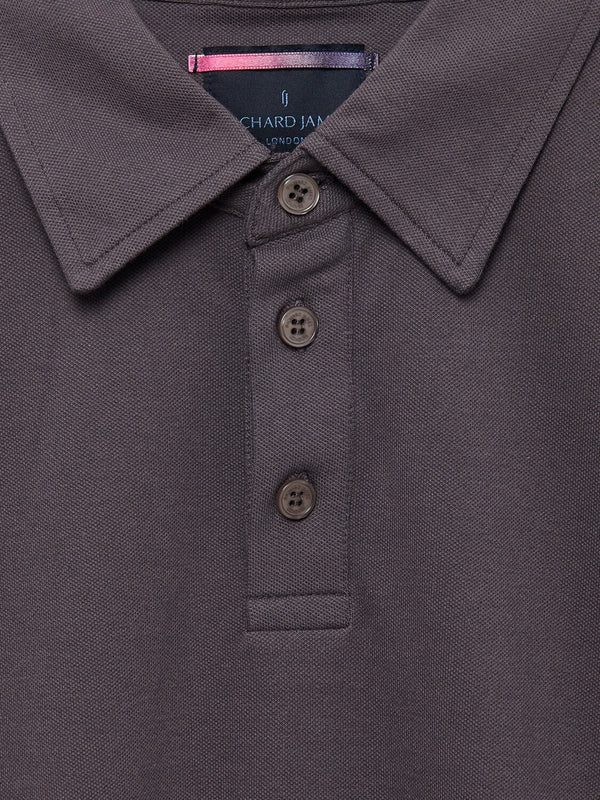 Richard James S/S 3 Button Polo - Cool Grey | Malford of London Savile Row and Luxury Formal Wear Sale Outlet