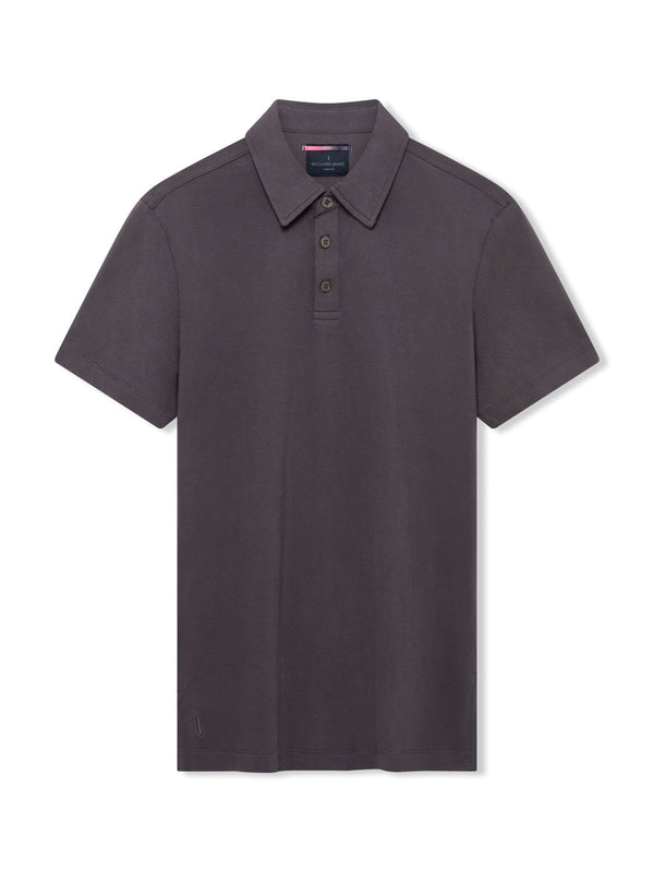 Richard James S/S 3 Button Polo - Cool Grey | Malford of London Savile Row and Luxury Formal Wear Sale Outlet
