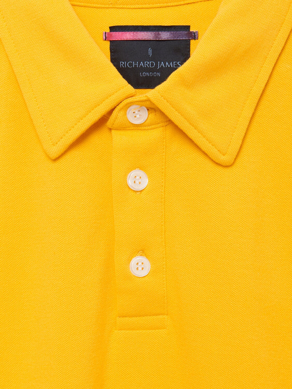 Richard James S/S 3 Button Polo - Egg Yolk | Malford of London Savile Row and Luxury Formal Wear Sale Outlet