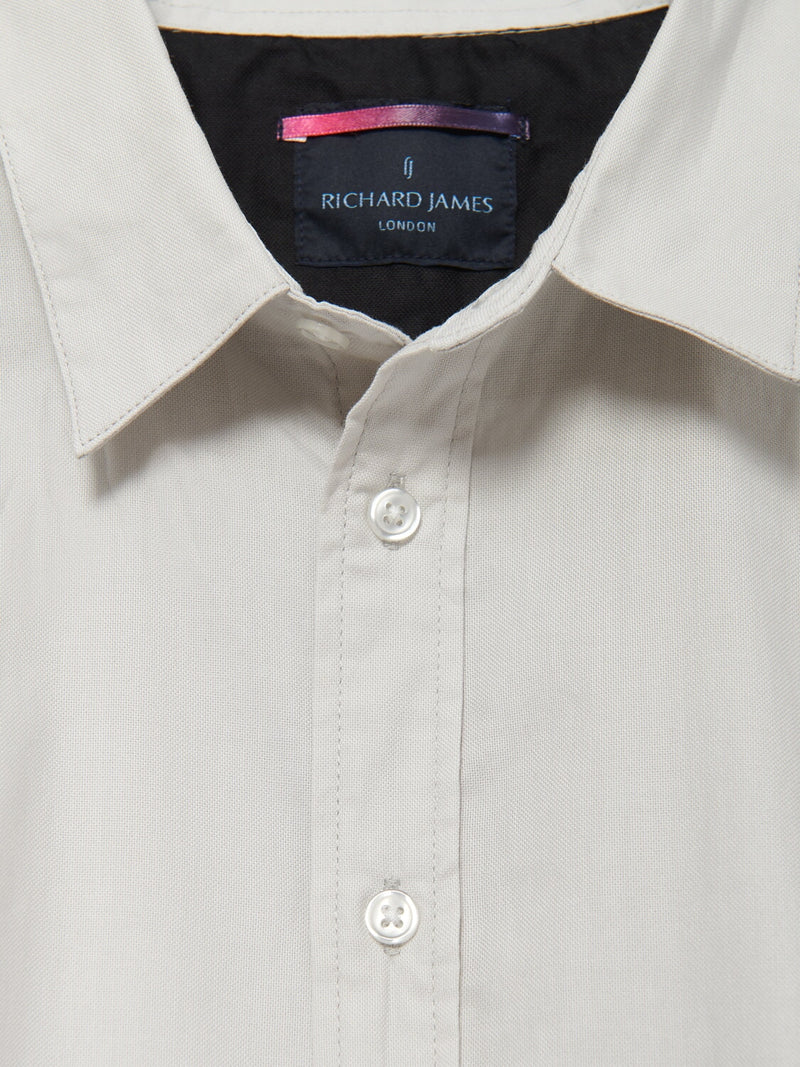 Richard James S/S Colour Block Shirt - Grey/Black | Malford of London Savile Row and Luxury Formal Wear Sale Outlet