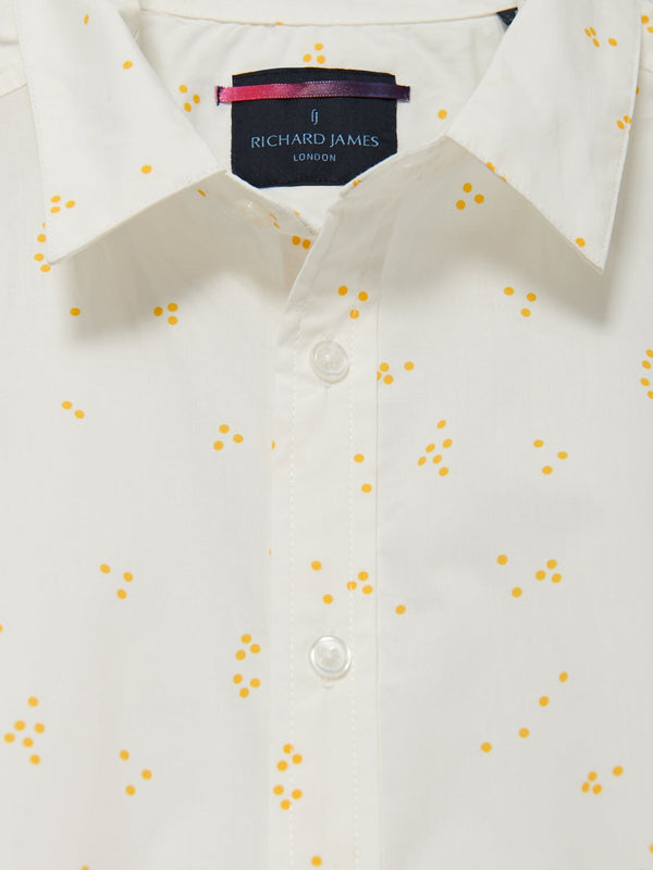 Richard James S/S Random Dot Shirt - White/Egg | Malford of London Savile Row and Luxury Formal Wear Sale Outlet