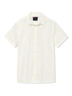 Richard James S/S Random Dot Shirt - White/Egg | Malford of London Savile Row and Luxury Formal Wear Sale Outlet