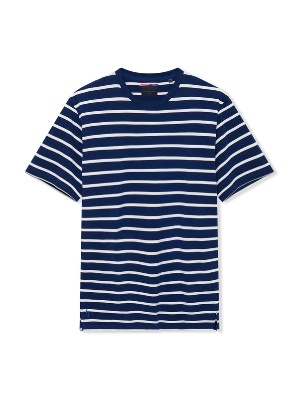 Richard James S/S YD Striped Tee - Navy/White | Malford of London Savile Row and Luxury Formal Wear Sale Outlet