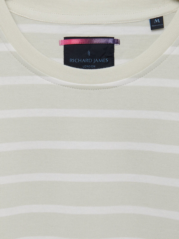 Richard James S/S YD Striped Tee - White/Vaporous Grey | Malford of London Savile Row and Luxury Formal Wear Sale Outlet