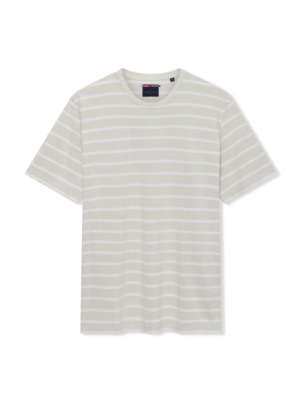 Richard James S/S YD Striped Tee - White/Vaporous Grey | Malford of London Savile Row and Luxury Formal Wear Sale Outlet