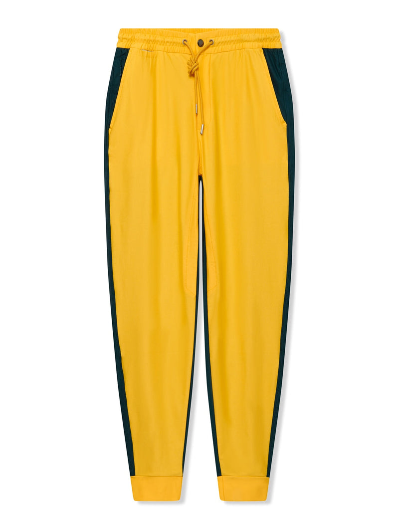 Richard James Tailored Trackpant- Egg Yolk/Arctic Blue | Malford of London Savile Row and Luxury Formal Wear Sale Outlet