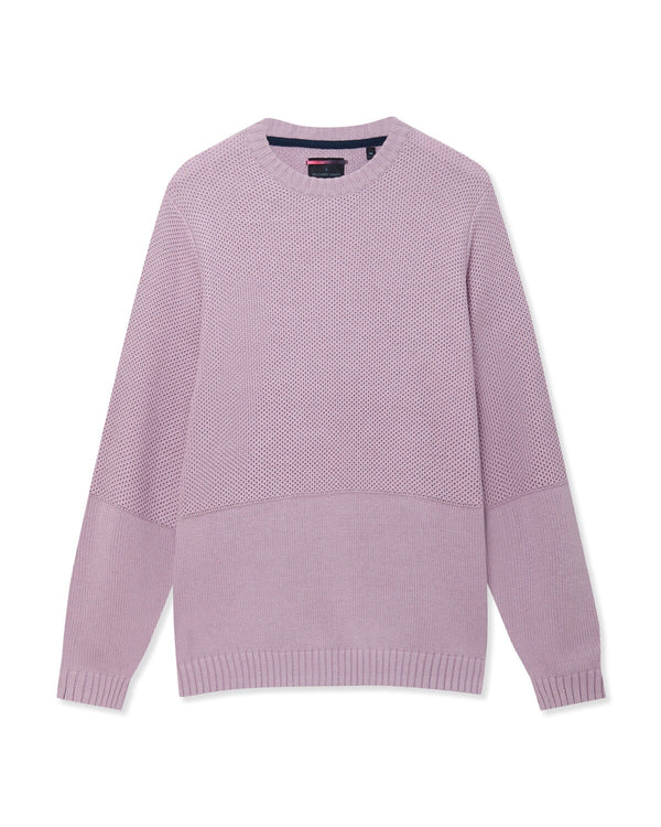 Richard James Textured Knit Crew Neck - Lilac | Malford of London Savile Row and Luxury Formal Wear Sale Outlet