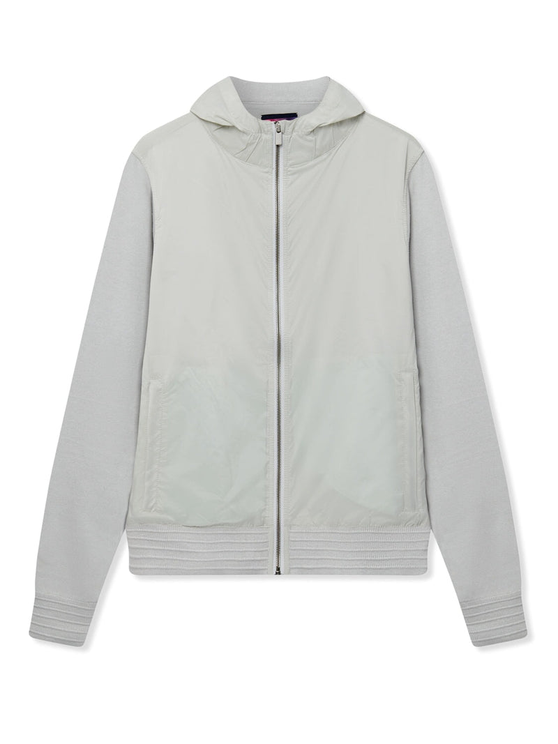Richard James Zip Through Woven Hoodie - Dove Grey | Malford of London Savile Row and Luxury Formal Wear Sale Outlet