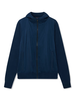 Richard James Zip Through Woven Hoodie - Navy | Malford of London Savile Row and Luxury Formal Wear Sale Outlet