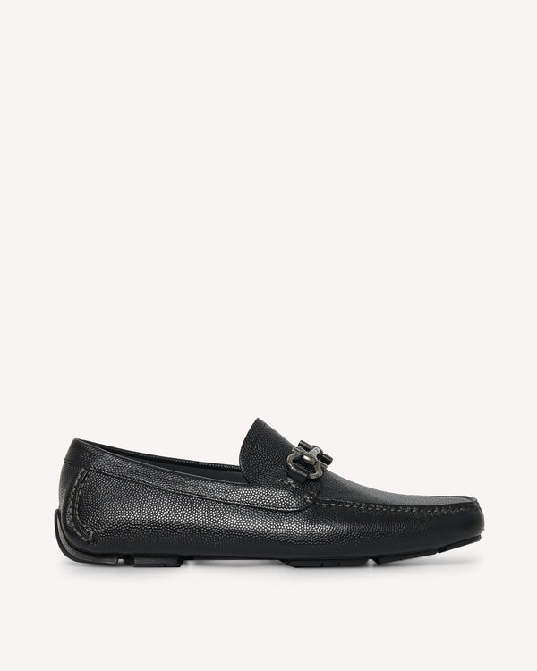 Salvatore Ferragamo Paragi Leather Loafer Black | Malford of London Savile Row and Luxury Formal Wear Sale Outlet