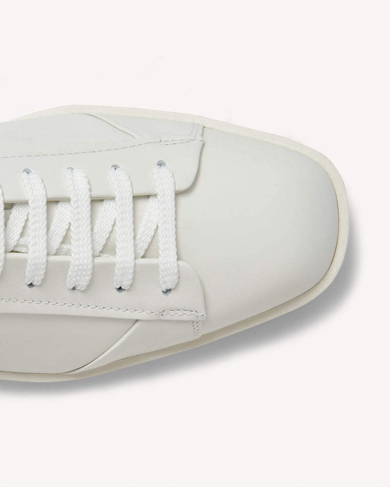 Santoni Men’s White Lace Up Trainer Shoe | Malford of London Savile Row and Luxury Formal Wear Sale Outlet